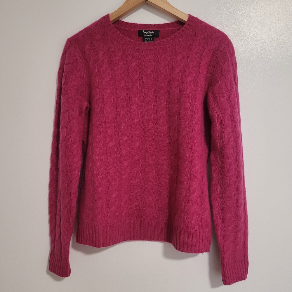 Lord & Taylor Pink Cashmere Crewneck Sweater